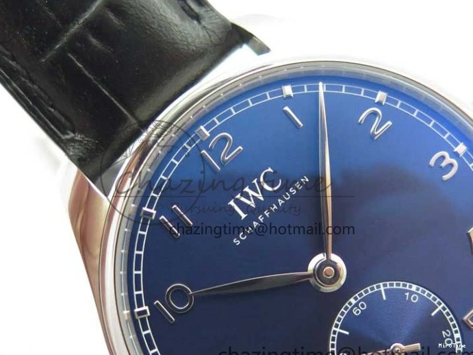 MIROTIME 0426 TimelessDesign Portuguese IW358304 ZF 1:1 Best Edition SS Blue Dial on Leather Strap A 7078
